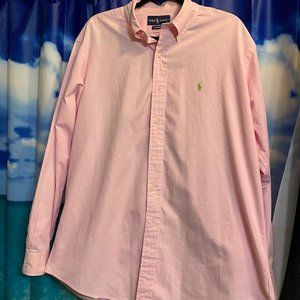 Polo Ralph Lauren Pink Button Down Dress Shirt Classic Fit Mens Large